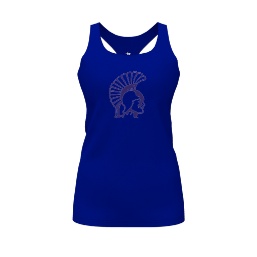 [FT0TRBRY-FYS-LOGO1] Decker Racerback Tank Top (Female Youth S, Royal, Logo 1)