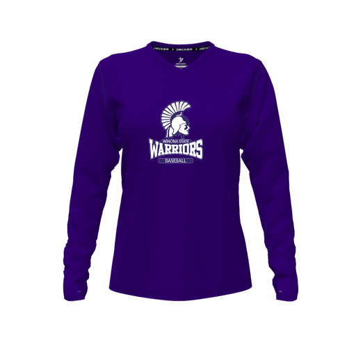 [CUS-DFW-TEES-CMF-VNK-LSL-PUR-FYXS-LOGO2] Decker Comfort T-Shirt (Female Youth XS, Purple, V Neck, Logo 2, Long Sleeve)