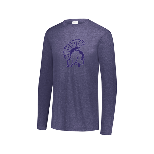 [FTLCUBNV-AXS-LOGO1] Decker Men's Tri-Blend T-Shirt - Long Sleeve (Adult XS, Navy, Logo 1)