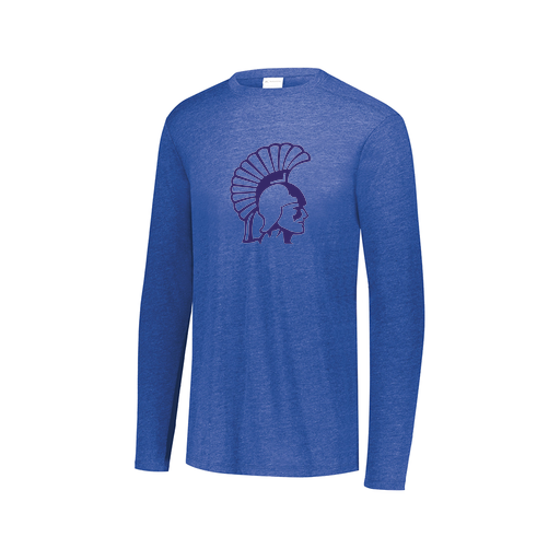 [FTLCUBRY-AXS-LOGO1] Decker Men's Tri-Blend T-Shirt - Long Sleeve (Adult XS, Royal, Logo 1)