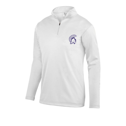 [FOLQFFWH-AS-LOGO1] Decker Men's FlexFleece 1/4 Zip (Adult S, White, Logo 1)