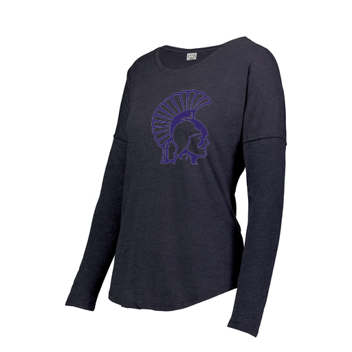 [FTLCUBNV-FAXS-LOGO1] Decker Women's Tri-Blend T-Shirt - Long Sleeve (Female Adult XS, Navy, Logo 1)